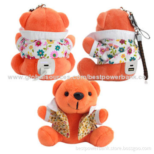 Colorful Doll Cool Bear Original Battery 6,000mAh Smartphone Universal Power Banks with USB Charger